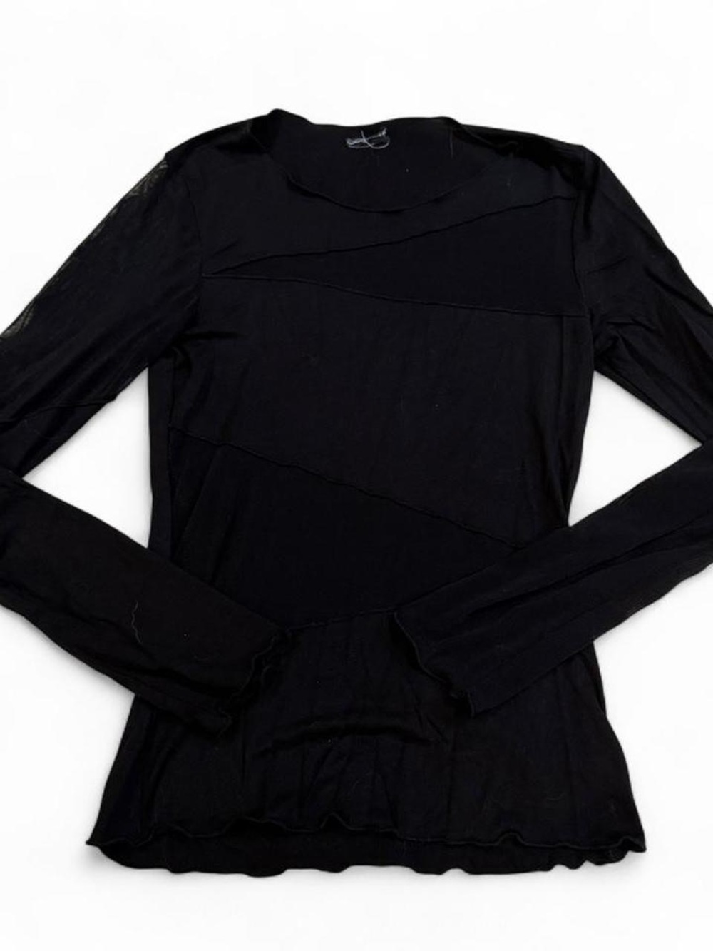 Y2K Black Fitted Long Sleeve Top
